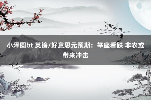 小泽圆bt 英镑/好意思元预期:举座看跌 非农或带来冲击