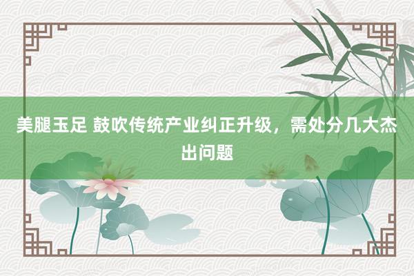 美腿玉足 鼓吹传统产业纠正升级,需处分几大杰出问题