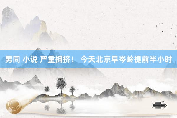 男同 小说 严重拥挤! 今天北京早岑岭提前半小时