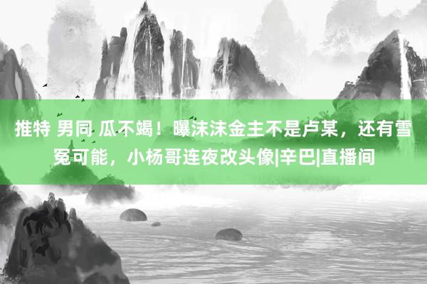 推特 男同 瓜不竭!曝沫沫金主不是卢某,还有雪冤可能,小杨哥连夜改头像|辛巴|直播间