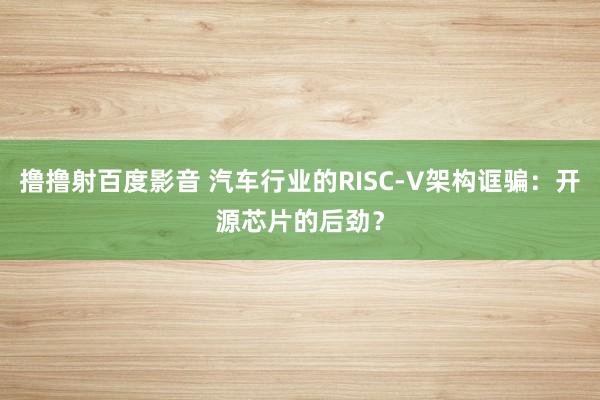 撸撸射百度影音 汽车行业的RISC-V架构诓骗：开源芯片的后劲？