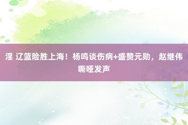 淫 辽篮险胜上海！杨鸣谈伤病+盛赞元勋，赵继伟嘶哑发声