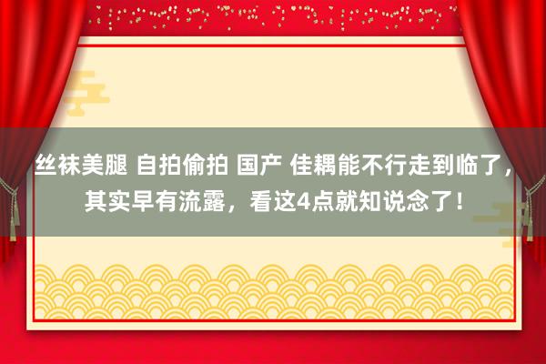 丝袜美腿 自拍偷拍 国产 佳耦能不行走到临了，其实早有流露，看这4点就知说念了！