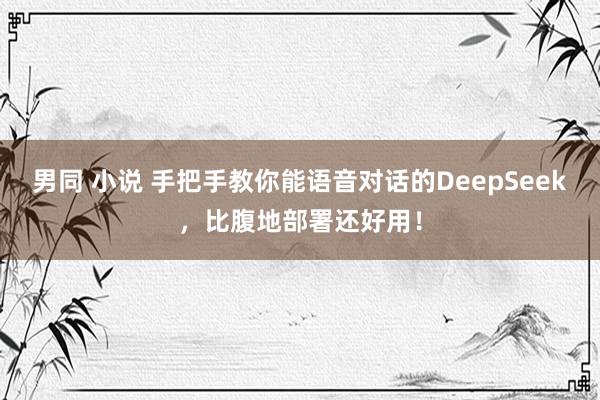 男同 小说 手把手教你能语音对话的DeepSeek，比腹地部署还好用！