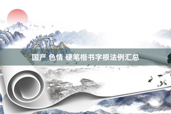 国产 色情 硬笔楷书字根法例汇总